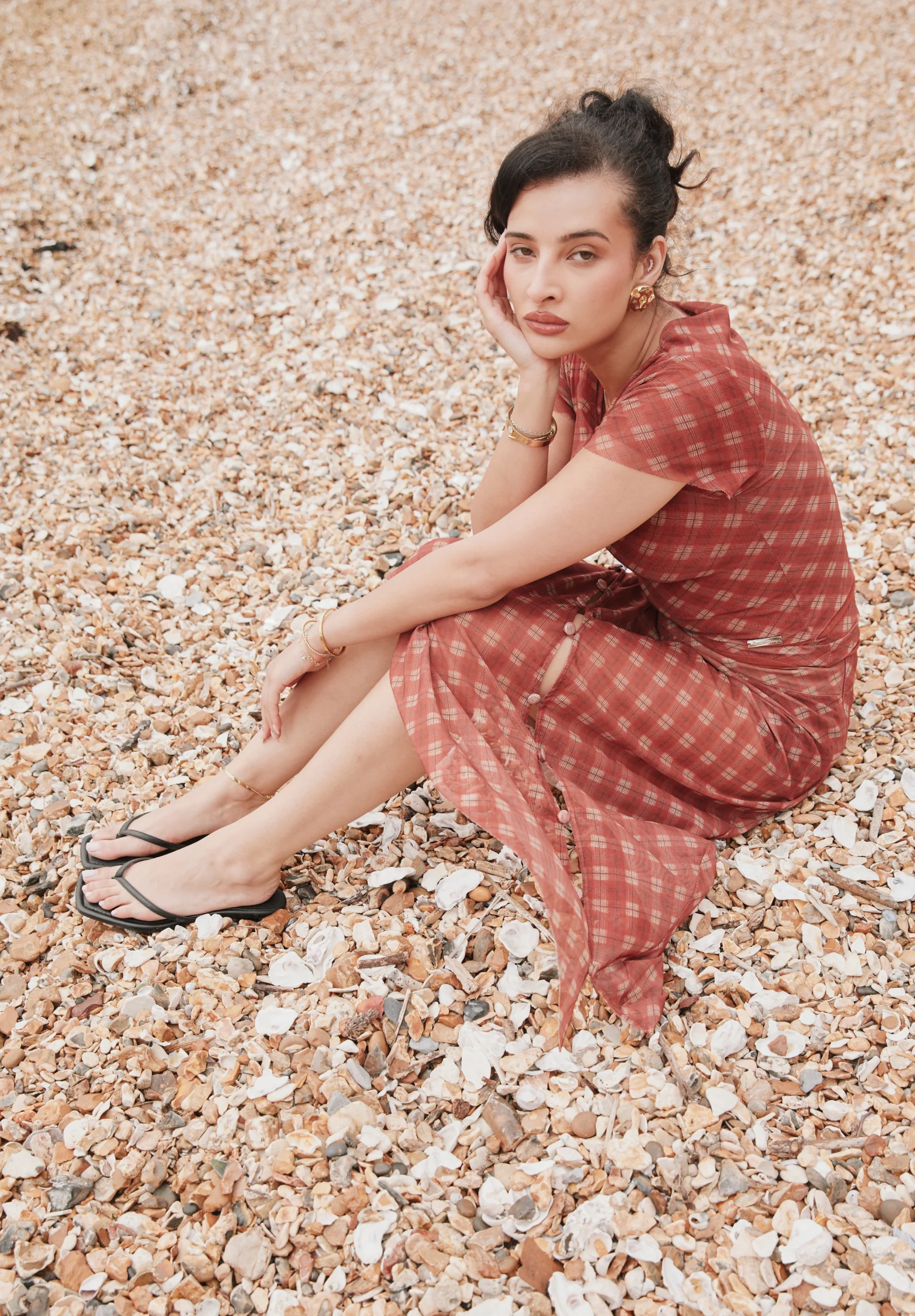 RETRO CHECK MESH SKIRT