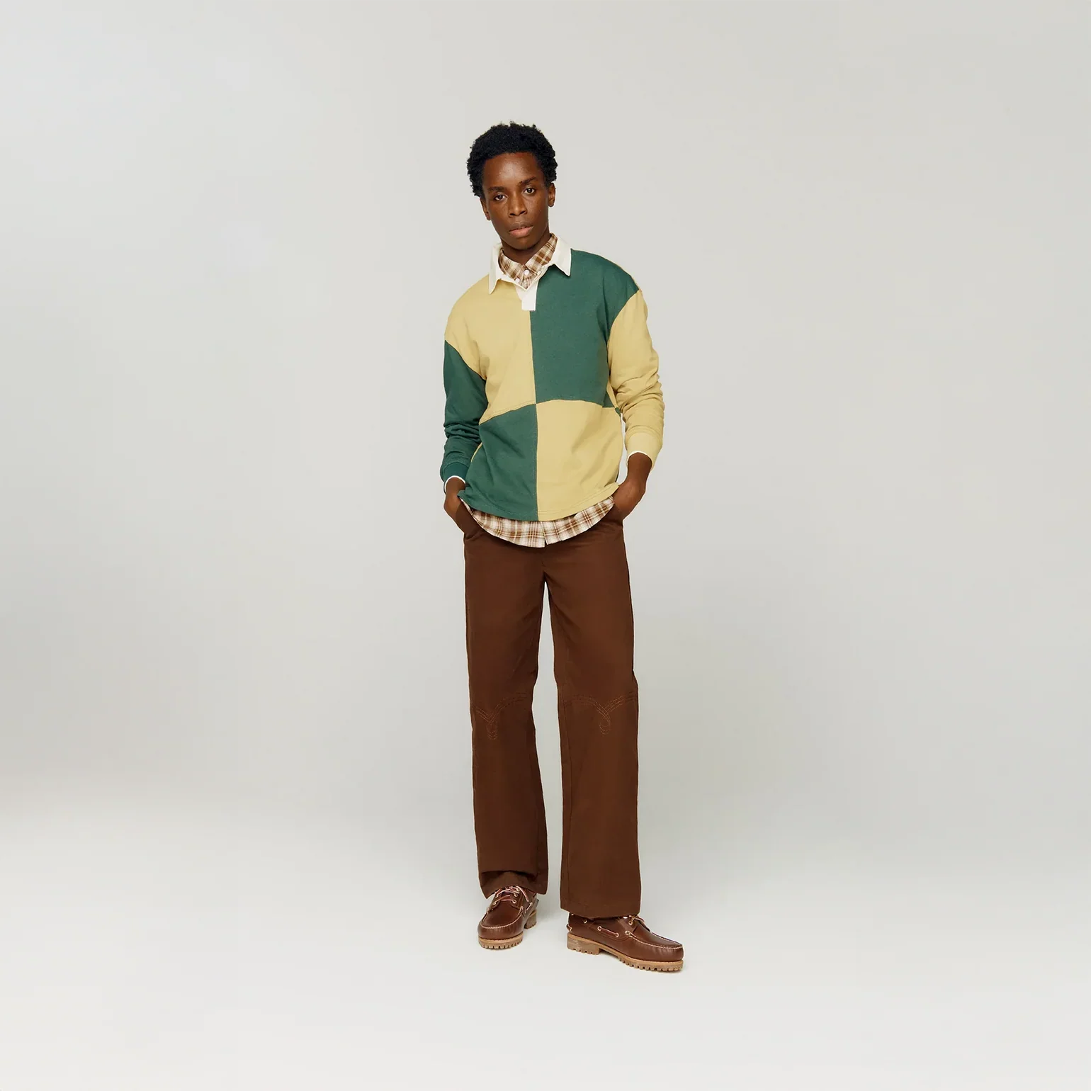 PANELLED POWER LOGO BUTTON UP