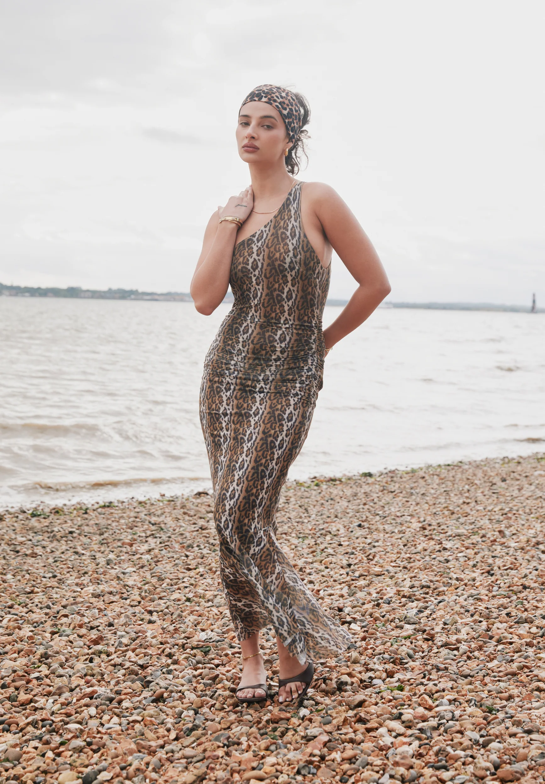 LEOPARD ASYMMETRIC DRESS