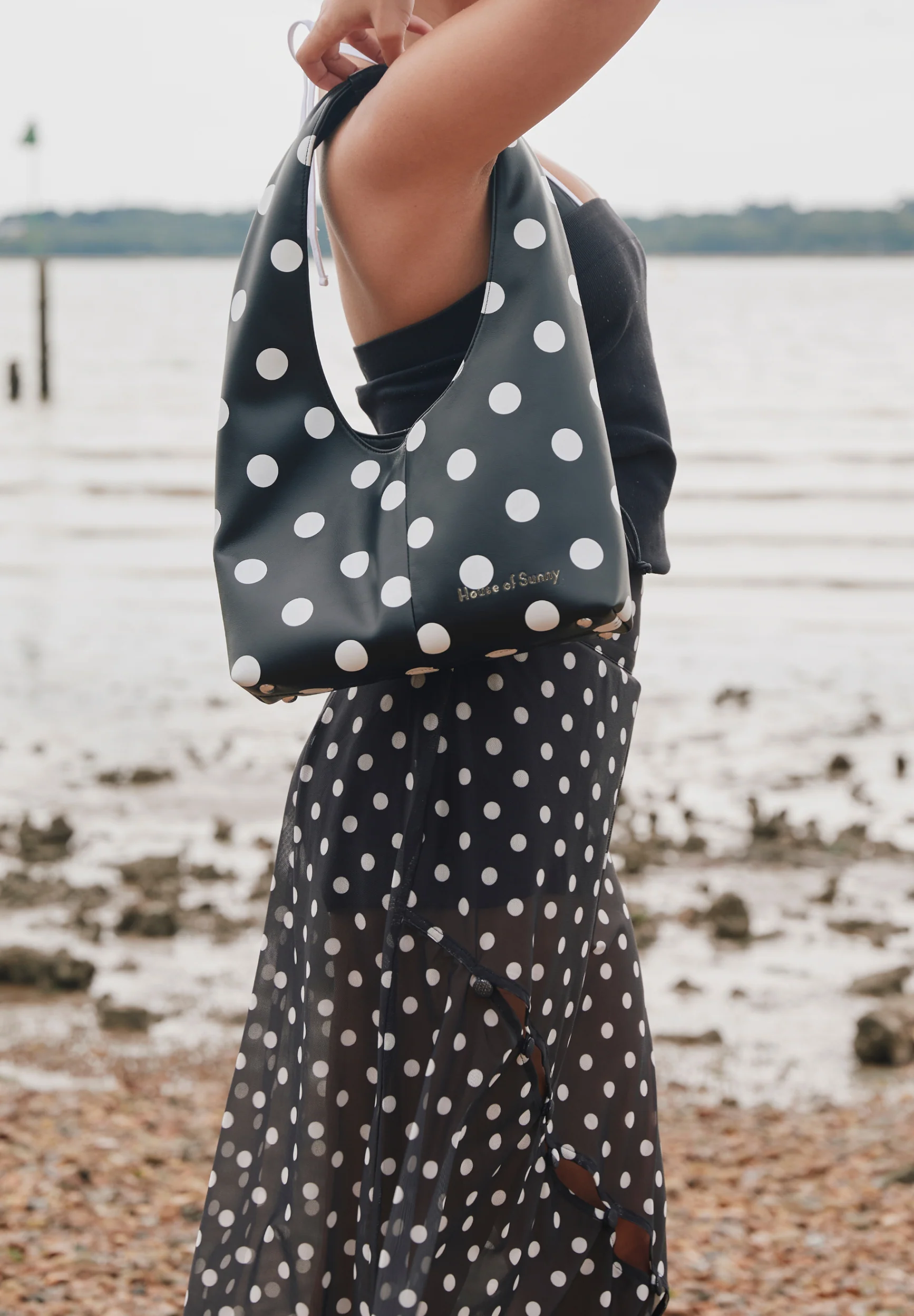 POLKA DOT MESH PRINTED SKIRT