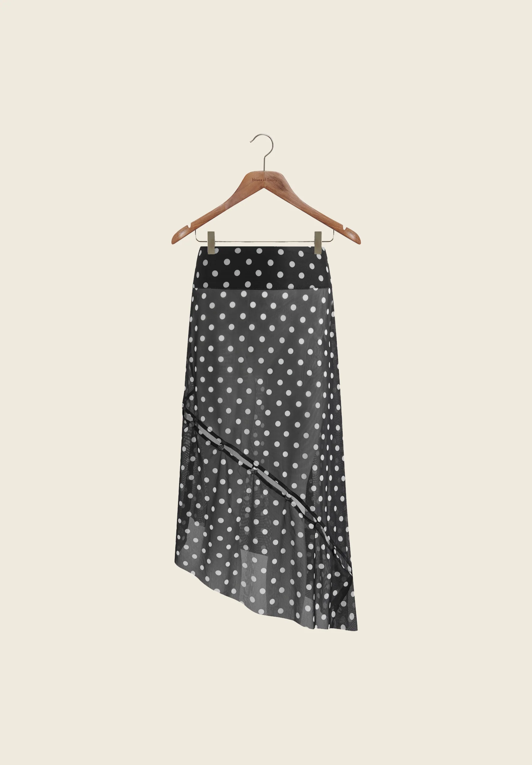 POLKA DOT MESH PRINTED SKIRT