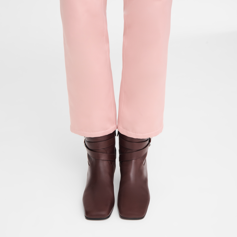 La Cavalière Heeled booties Mocha - Leather