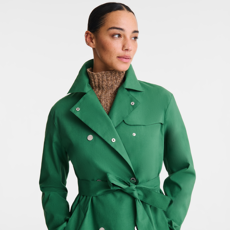 Trench coat British Green - Water-repellent technical canvas