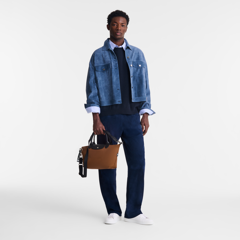 Le Pliage Energy S Handbag Chocolate - Recycled canvas