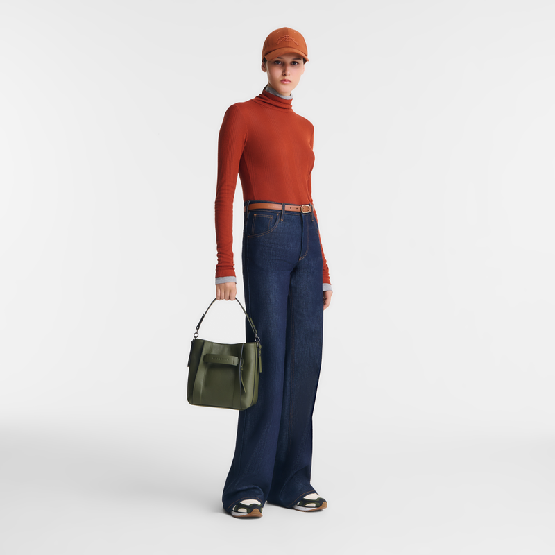 Longchamp 3D S Crossbody bag Khaki - Leather