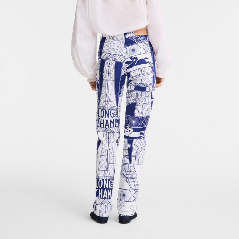 Trousers Navy - Printed cotton