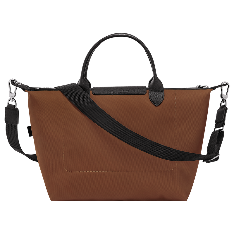 Le Pliage Energy L Handbag Chocolate - Recycled canvas