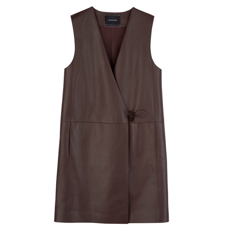Sleeveless jacket Ebony - Leather