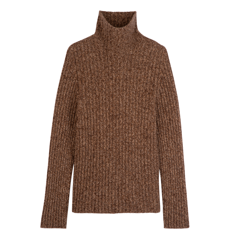High neck sweater Chocolate - Knit