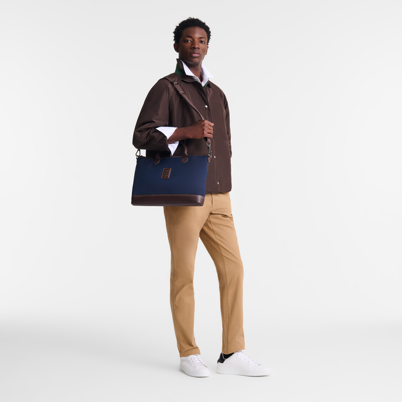 Boxford S Briefcase Blue - Recycled canvas