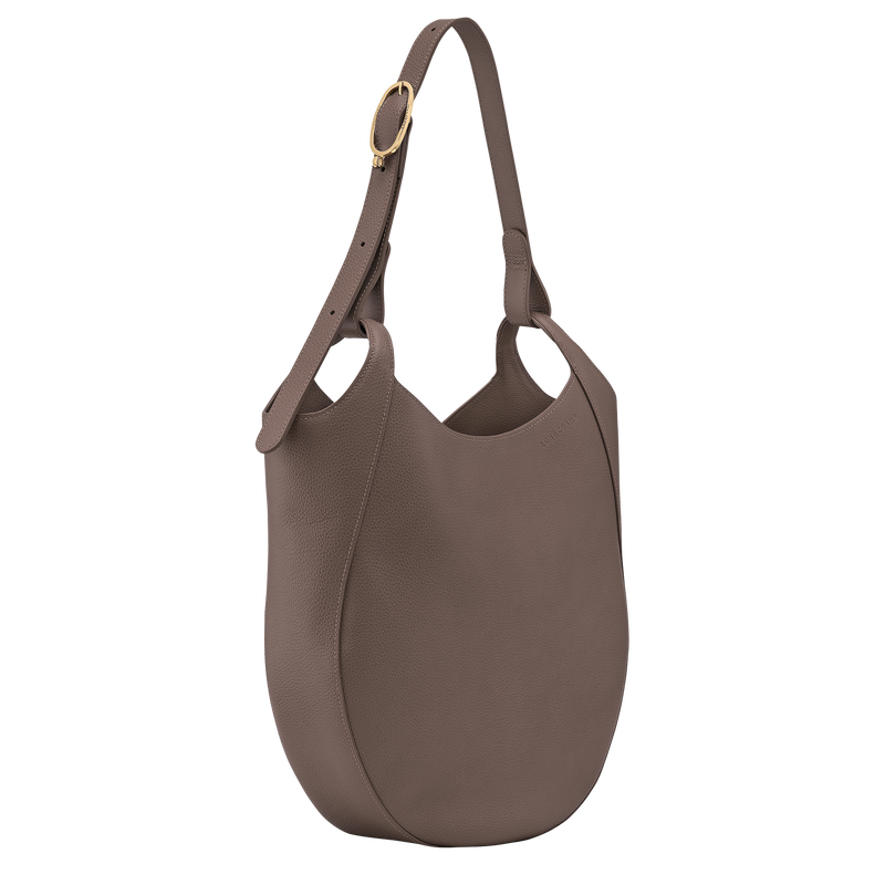Le Foulonné L Hobo bag Taupe - Leather
