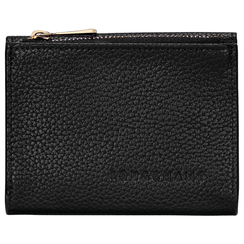 Le Foulonné Compact wallet Black - Leather