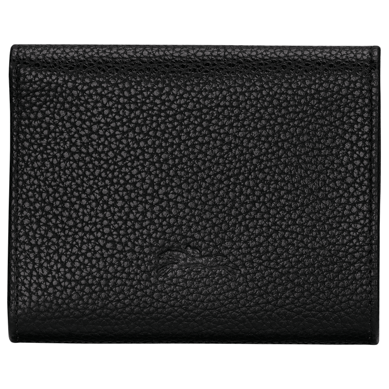 Le Foulonné Compact wallet Black - Leather