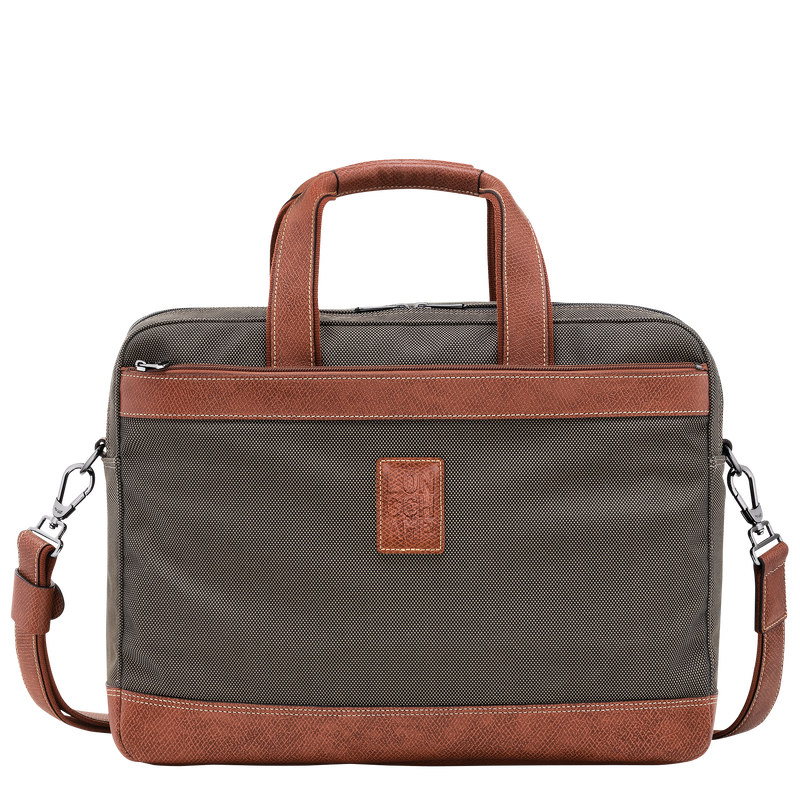 Boxford L Briefcase Brown - Recycled canvas