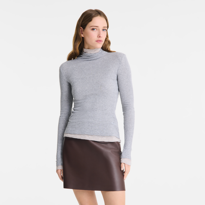 Thin turtleneck sweater Grey - Jersey