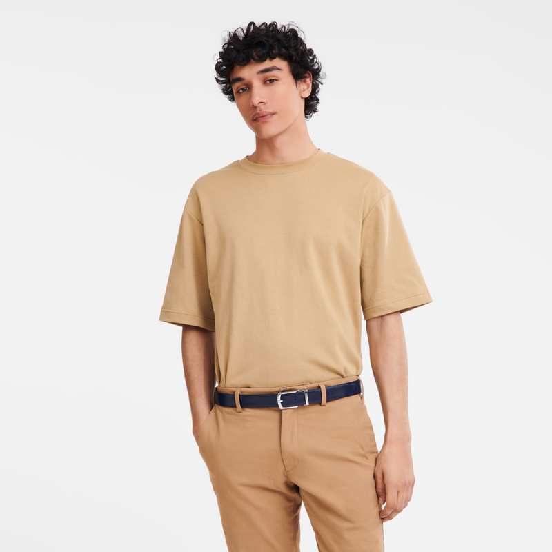 Delta Box Men's belt Black/Navy - Leather