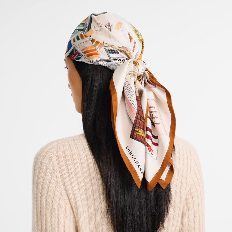 L'Echappée belle Silk scarf 90 Chocolate - Silk