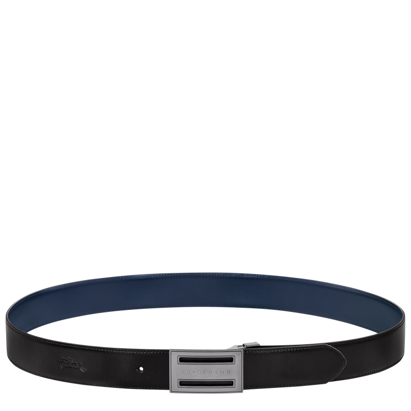 Delta Box Men's belt Black/Navy - Leather