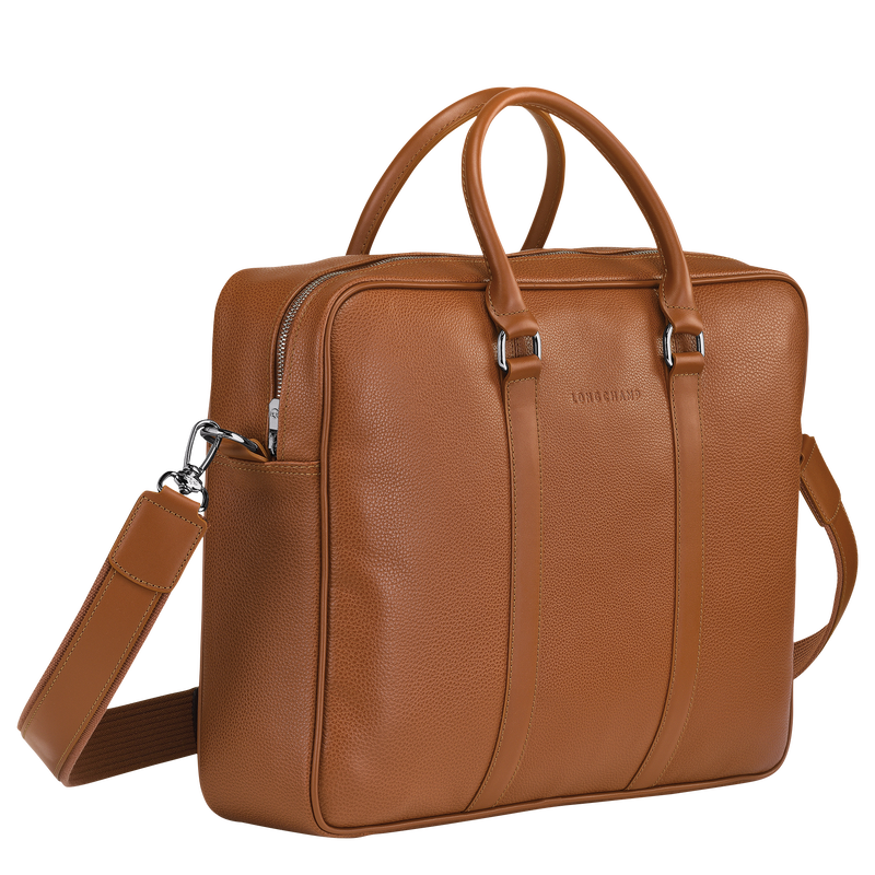 Le Foulonné M Briefcase Caramel - Leather