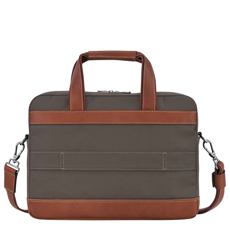 Boxford S Briefcase Brown - Recycled canvas