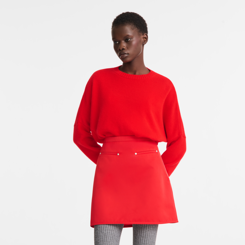 Skirt Red - Techno satin