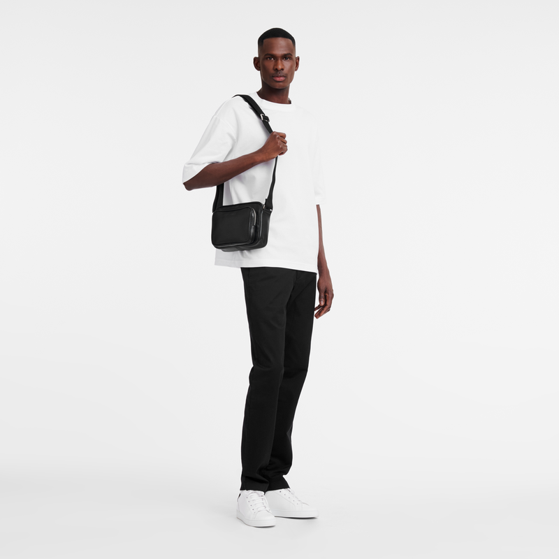 Le Foulonné S Camera bag Black - Leather