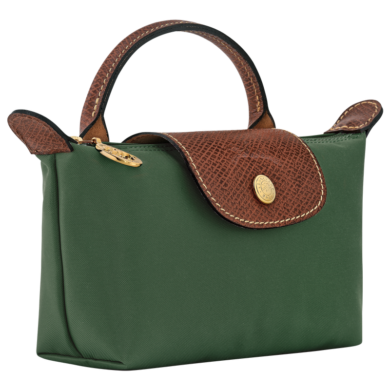 Le Pliage Original Pouch with handle British Green - Recycled canvas