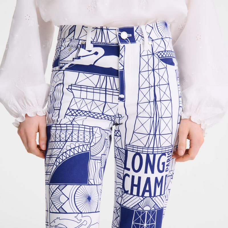 Trousers Navy - Printed cotton
