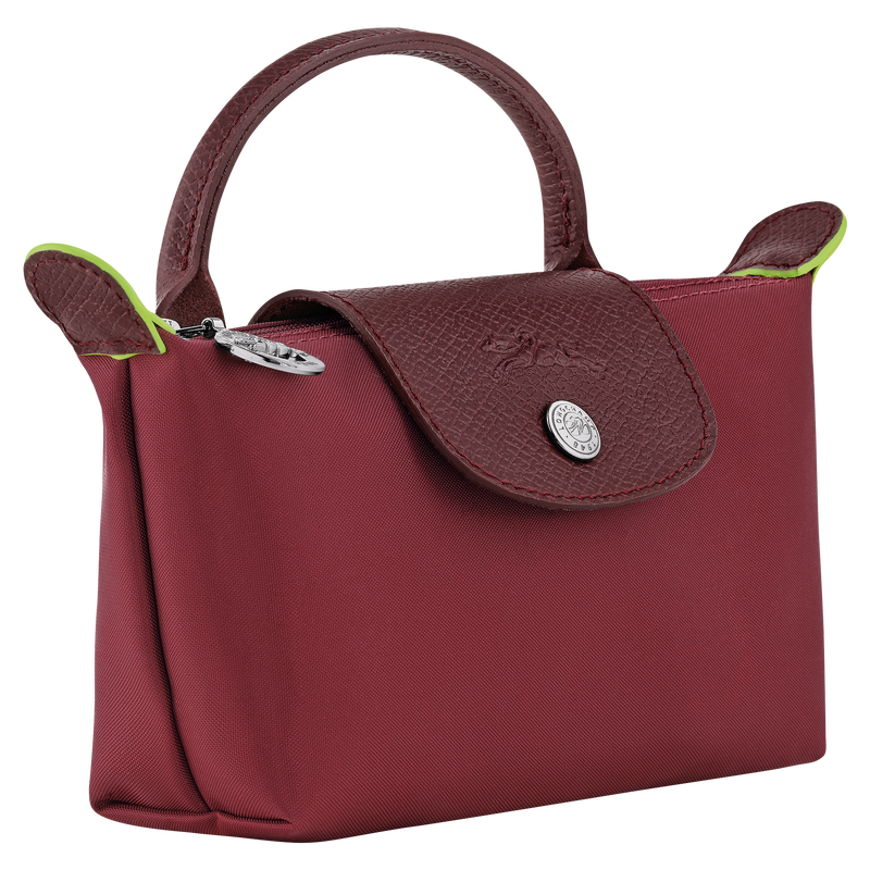 Le Pliage Green Pouch with handle Pomegranate - Recycled canvas