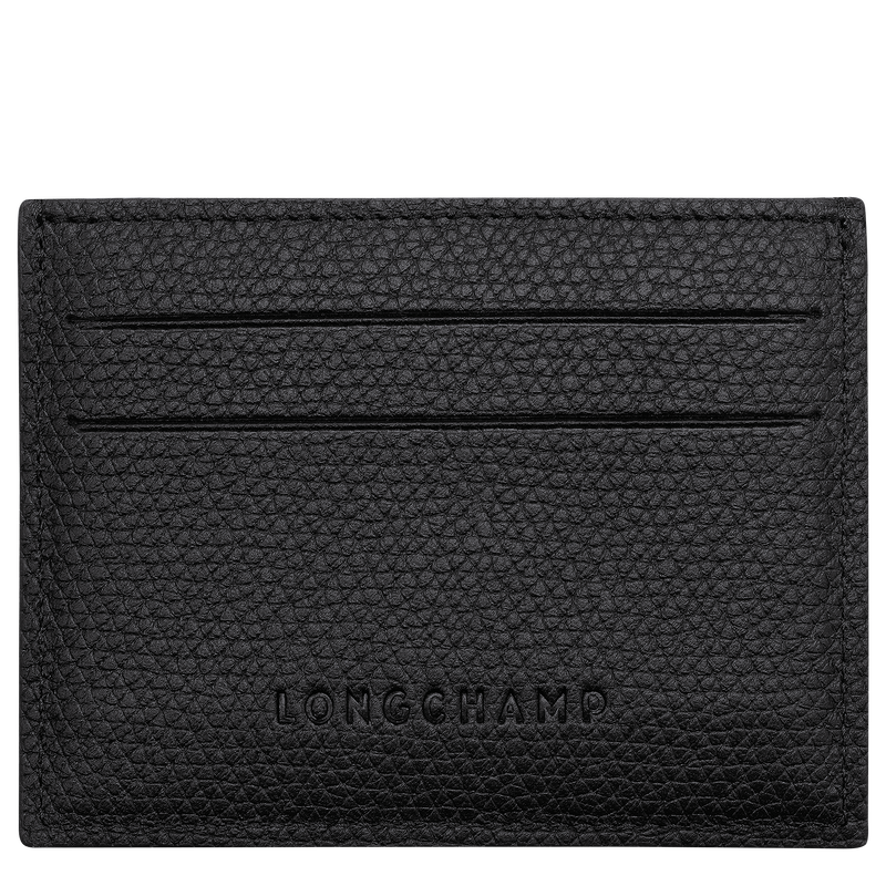 Le Roseau Card holder Black - Leather