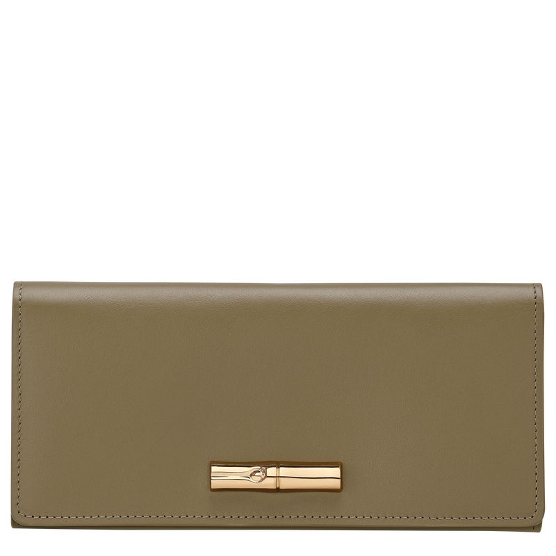 Le Roseau Long continental wallet Olive - Leather