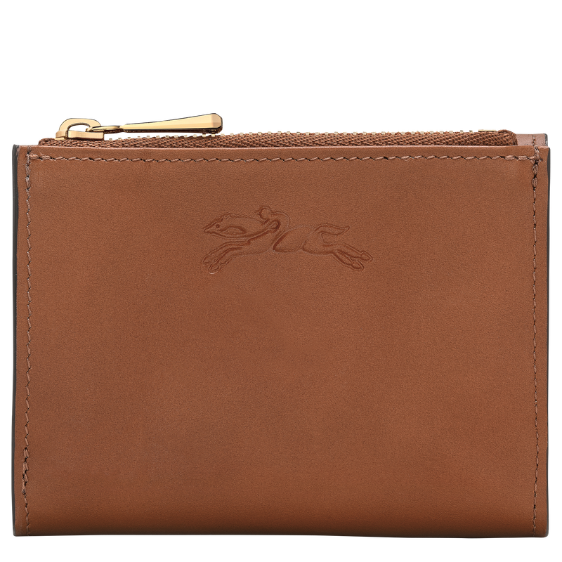 Épure Compact wallet Cognac - Leather