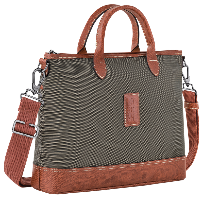 Boxford S Briefcase Brown - Recycled canvas