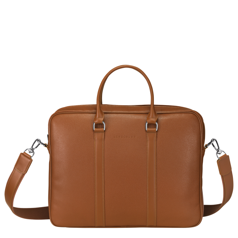 Le Foulonné S Briefcase Caramel - Leather