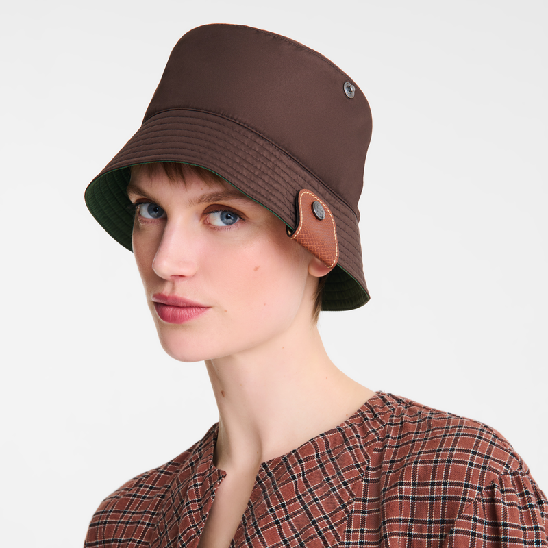 Reversible bucket hat Mocha/Green English - Technical taffeta