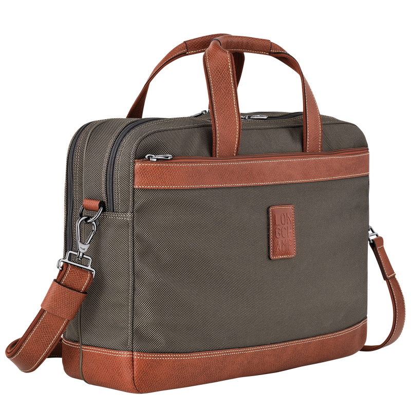 Boxford L Briefcase Brown - Recycled canvas