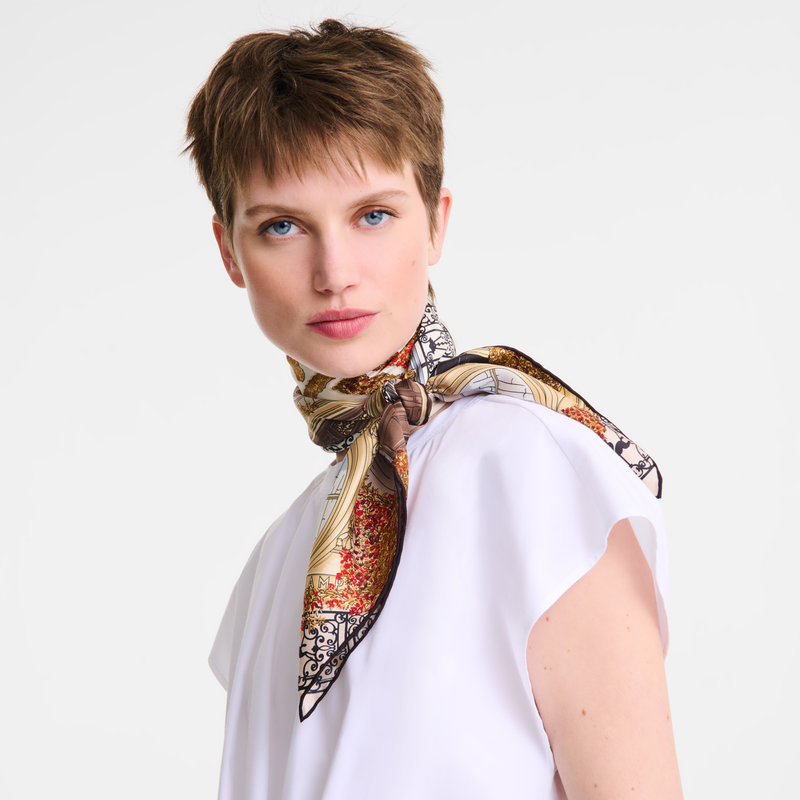 Jardin Parisien Silk scarf 90 Ebony - Silk