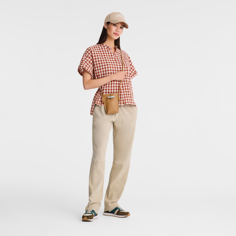 Le Roseau Phone case Walnut - Leather