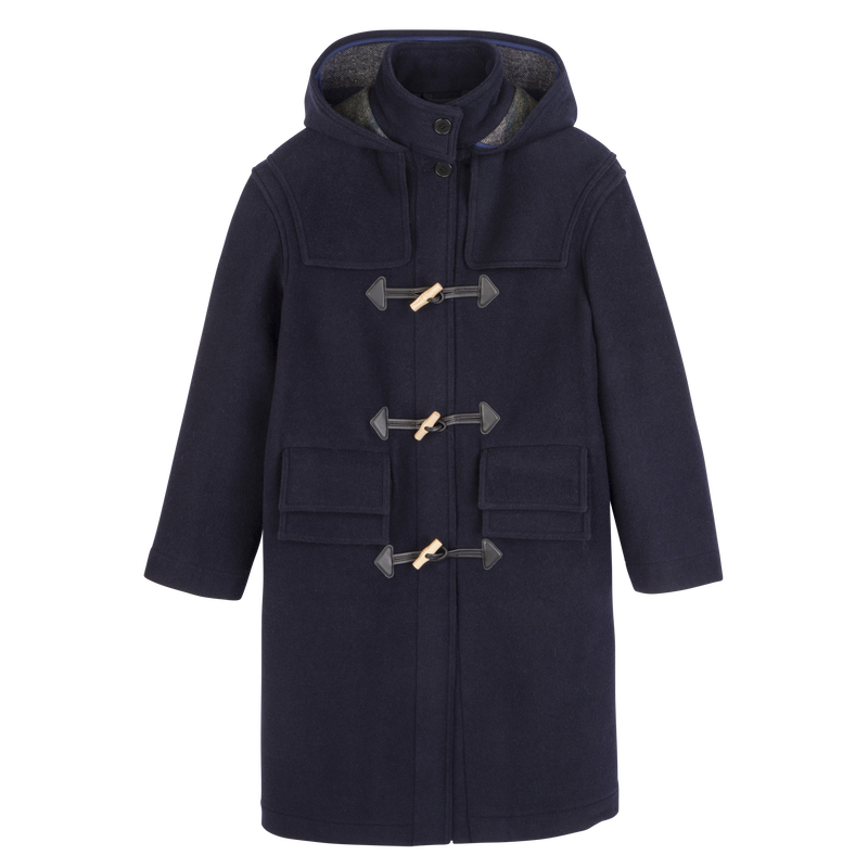 Duffle Coat Navy - Double-faced wool cloth