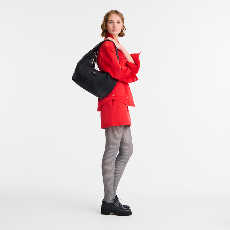 Le Pliage Xtra L Hobo bag Black - Leather