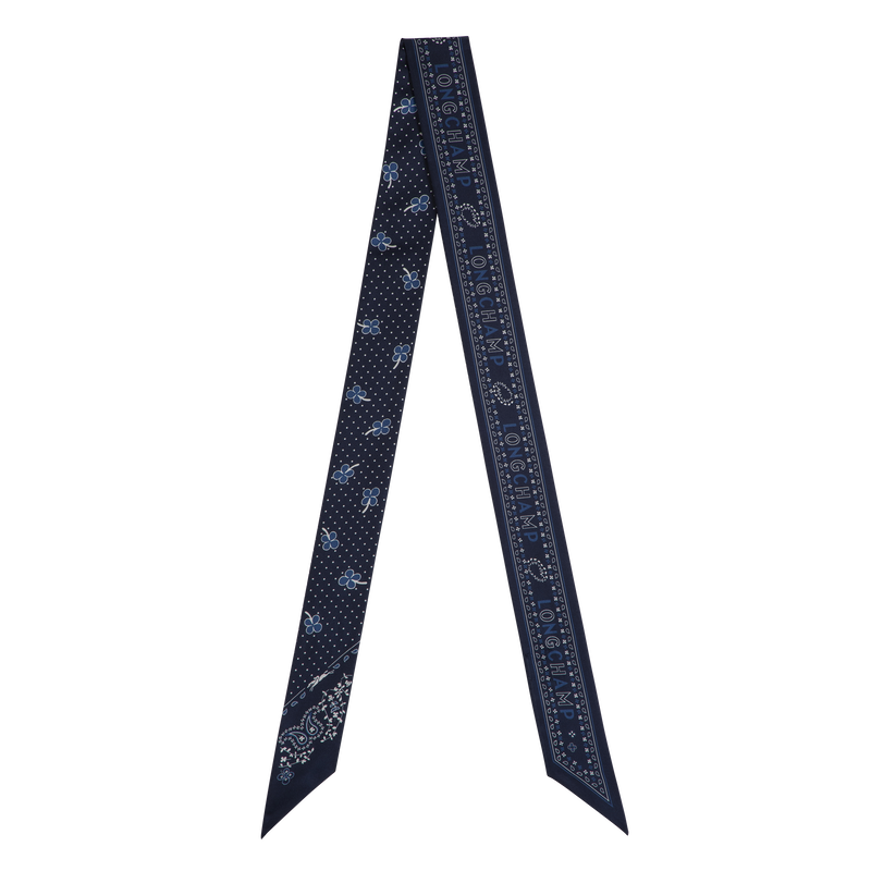 French Bandana Headband Navy - Silk