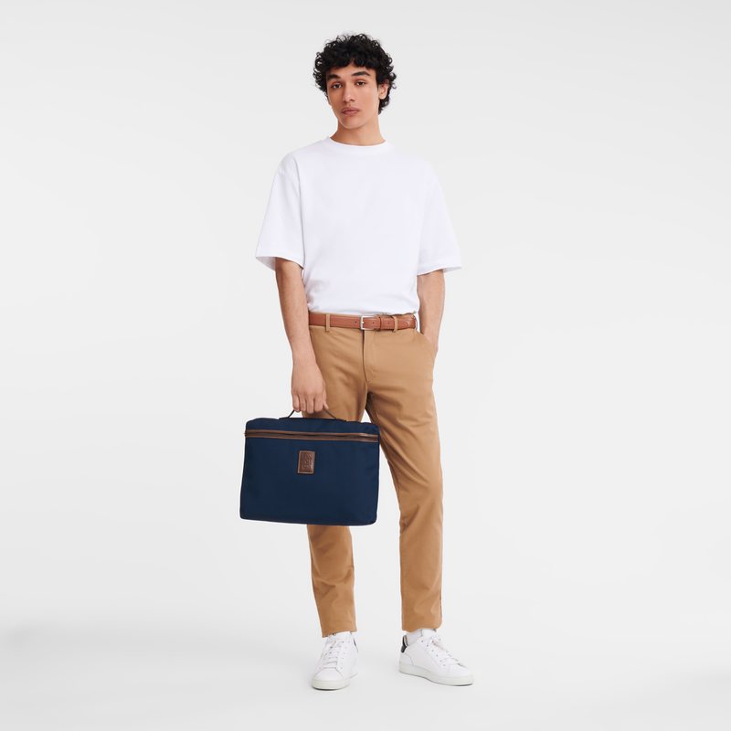 Boxford S Briefcase Blue - Recycled canvas