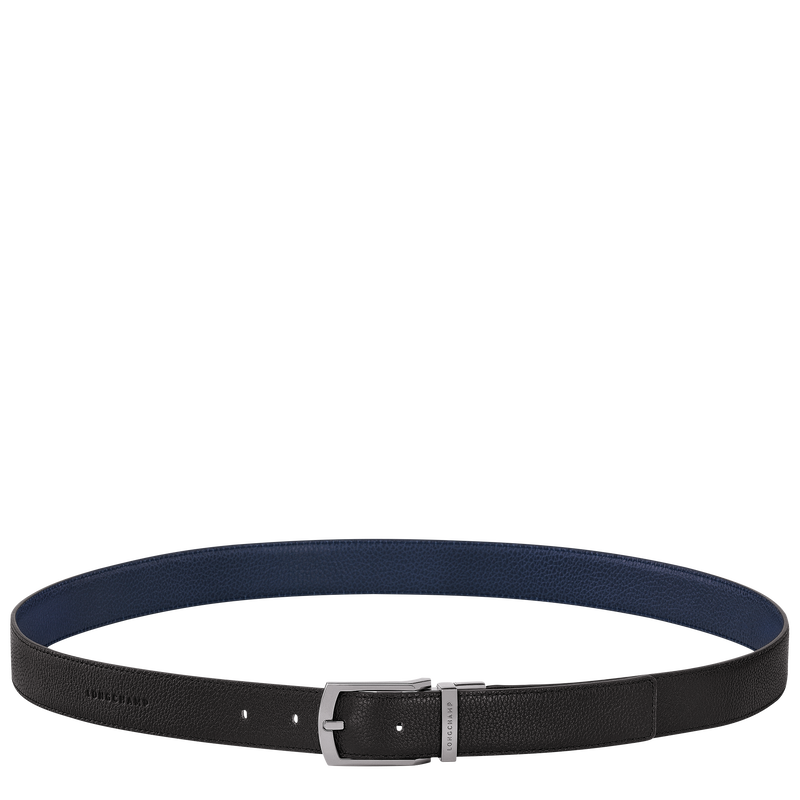 Le Foulonné Men's belt Black/Navy - Leather