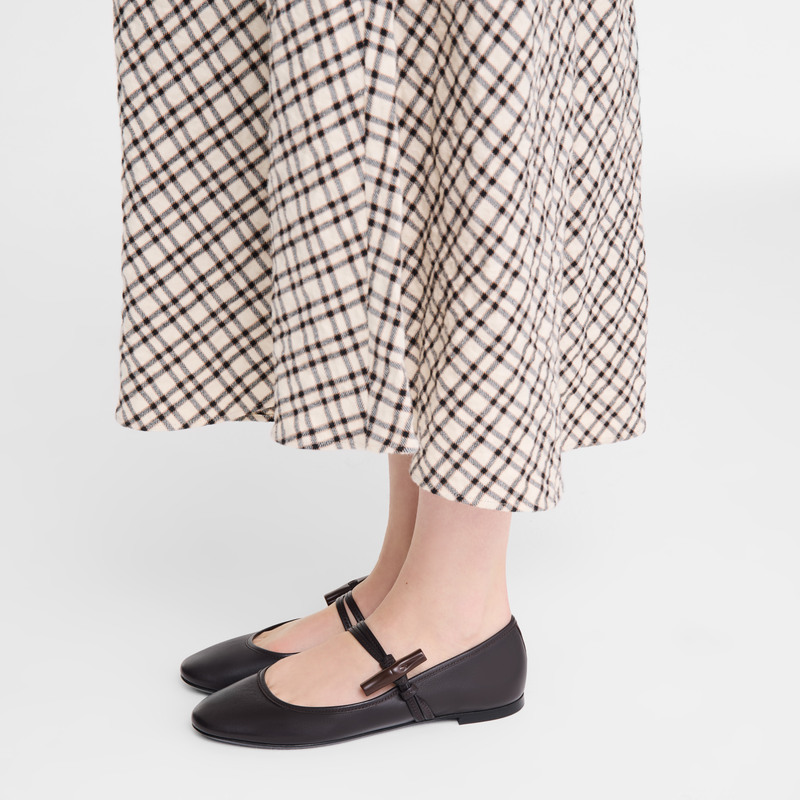 Roseau Ballerinas Ebony - Leather