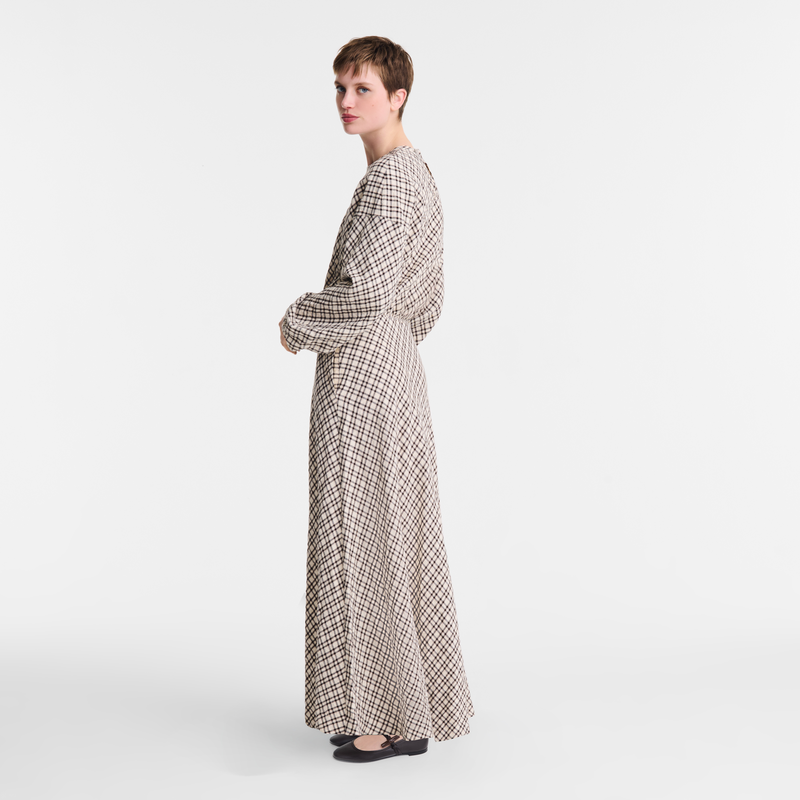 Dress Ecru - Jacquard cotton