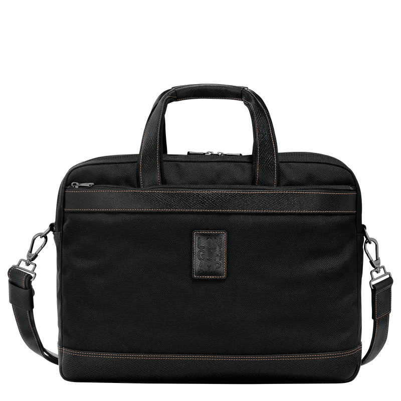 Boxford L Briefcase Black - Recycled canvas