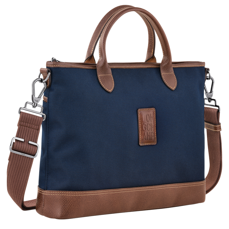 Boxford S Briefcase Blue - Recycled canvas