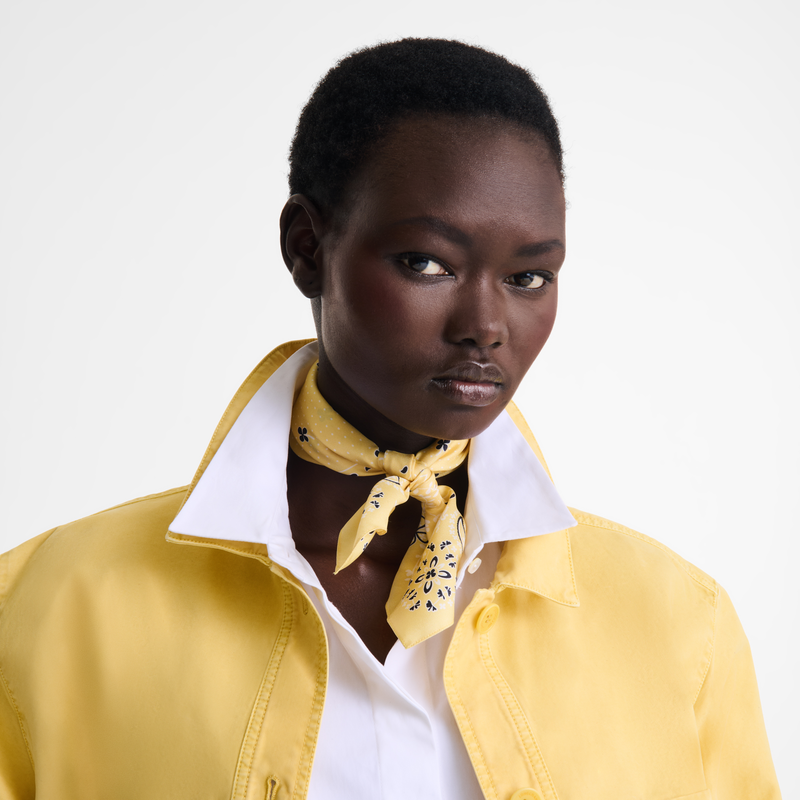 French Bandana Silk scarf 50 Yellow Chick - Silk