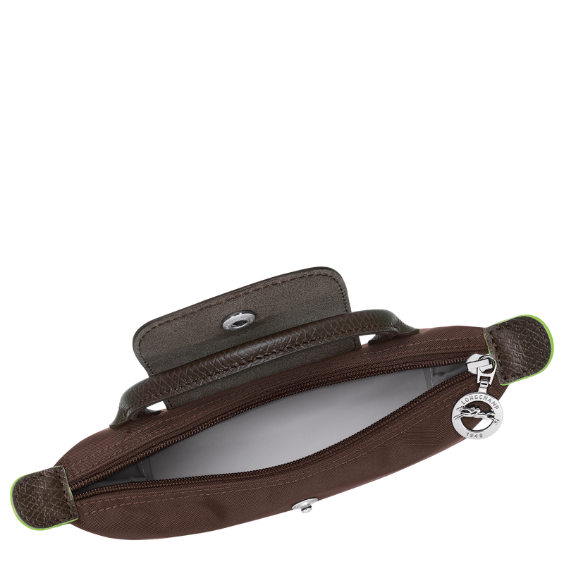 Le Pliage Green Pouch with handle Mocha - Recycled canvas