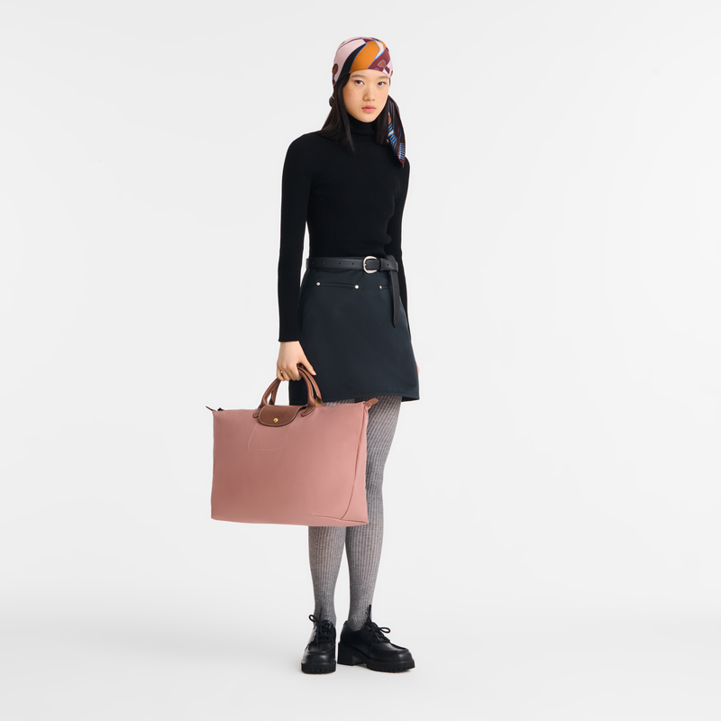 Le Pliage Original L Travel bag Pink Tea - Recycled canvas